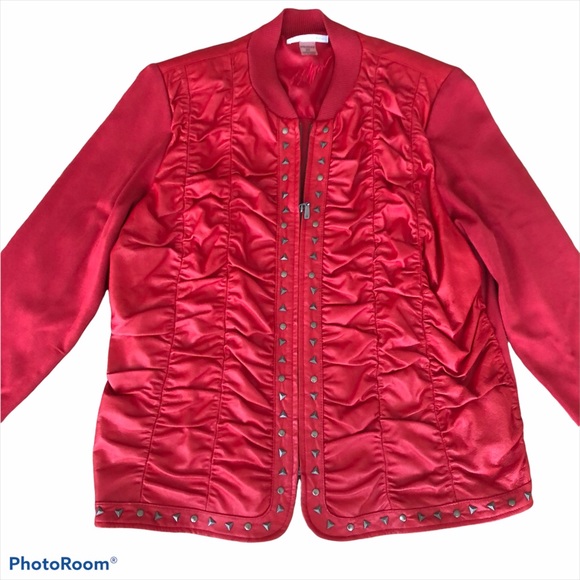 Peter Nygard Jackets & Blazers - PLUS SIZE Peter Nygard red leather jacket